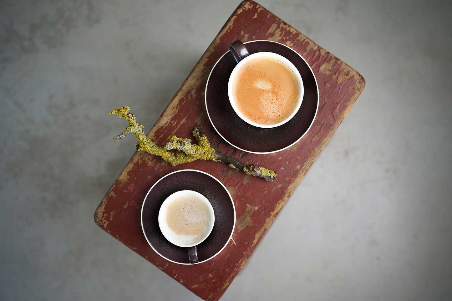 Aubergine Porzellan Espressotasse Set