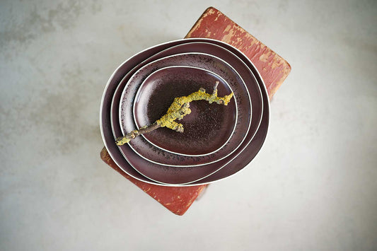 Aubergine Porzellan Aperoschälchen Set