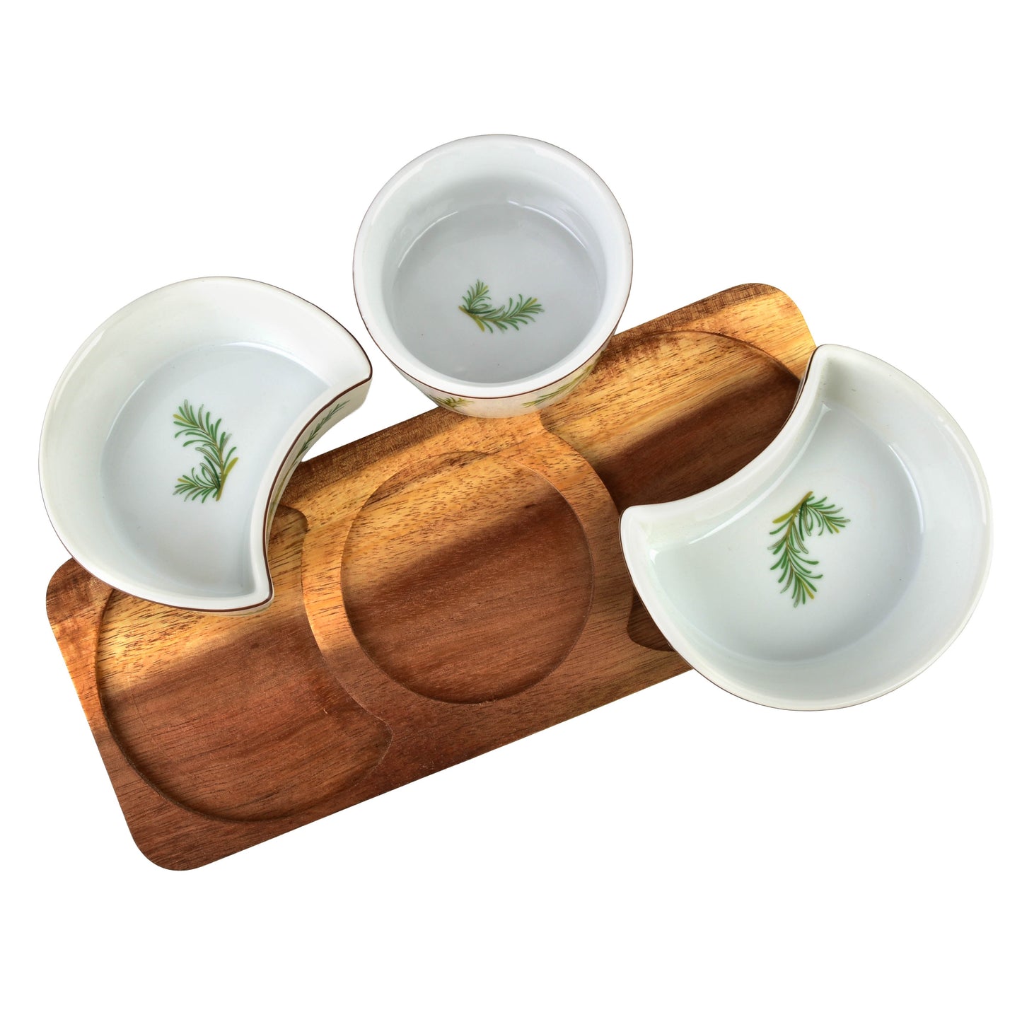 MODERN KITCHEN Schneidebrett mit 3 Schalen, asymmetrisch, Rosmarin – Detailansicht