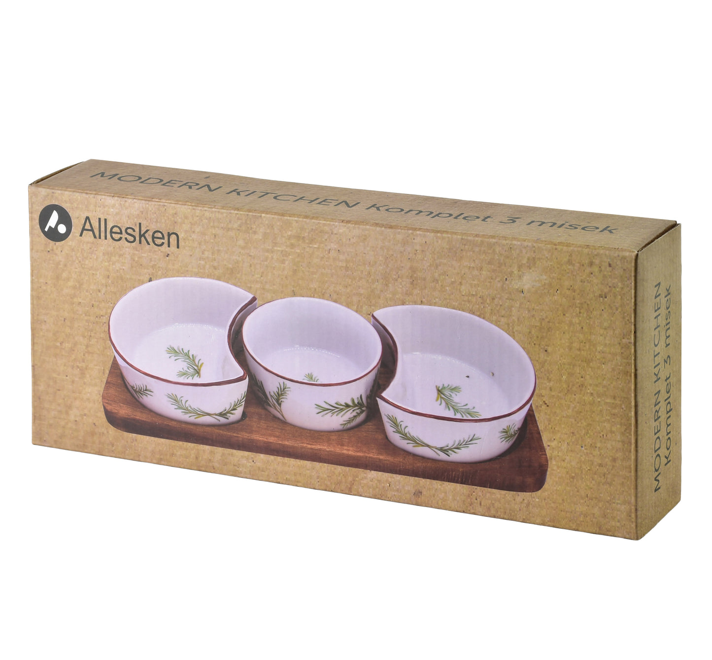 Modern Kitchen Schneidebrett mit 3 Schalen / () ml + ml Rosmarin - Tinkie