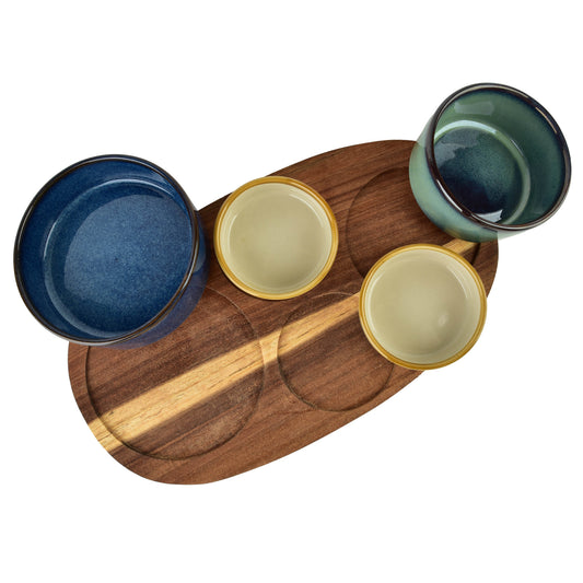 MODERN KITCHEN Schneidebrett mit 4 Schalen, Granit-Lavendel, oval – Detailansicht
