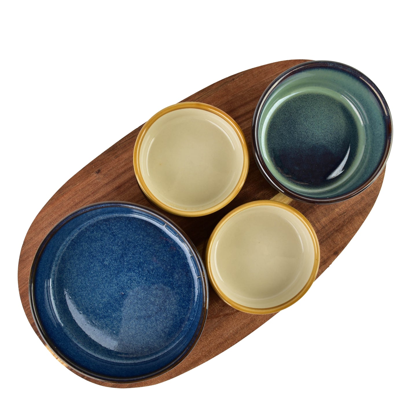 MODERN KITCHEN Schneidebrett mit 4 Schalen, Granit-Lavendel, oval – Seitenansicht