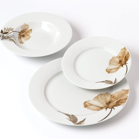 LEA Beige 18 teiliges Geschirrset 21 8 cm/19 2 cm/27 cm Suppenteller 220 ml