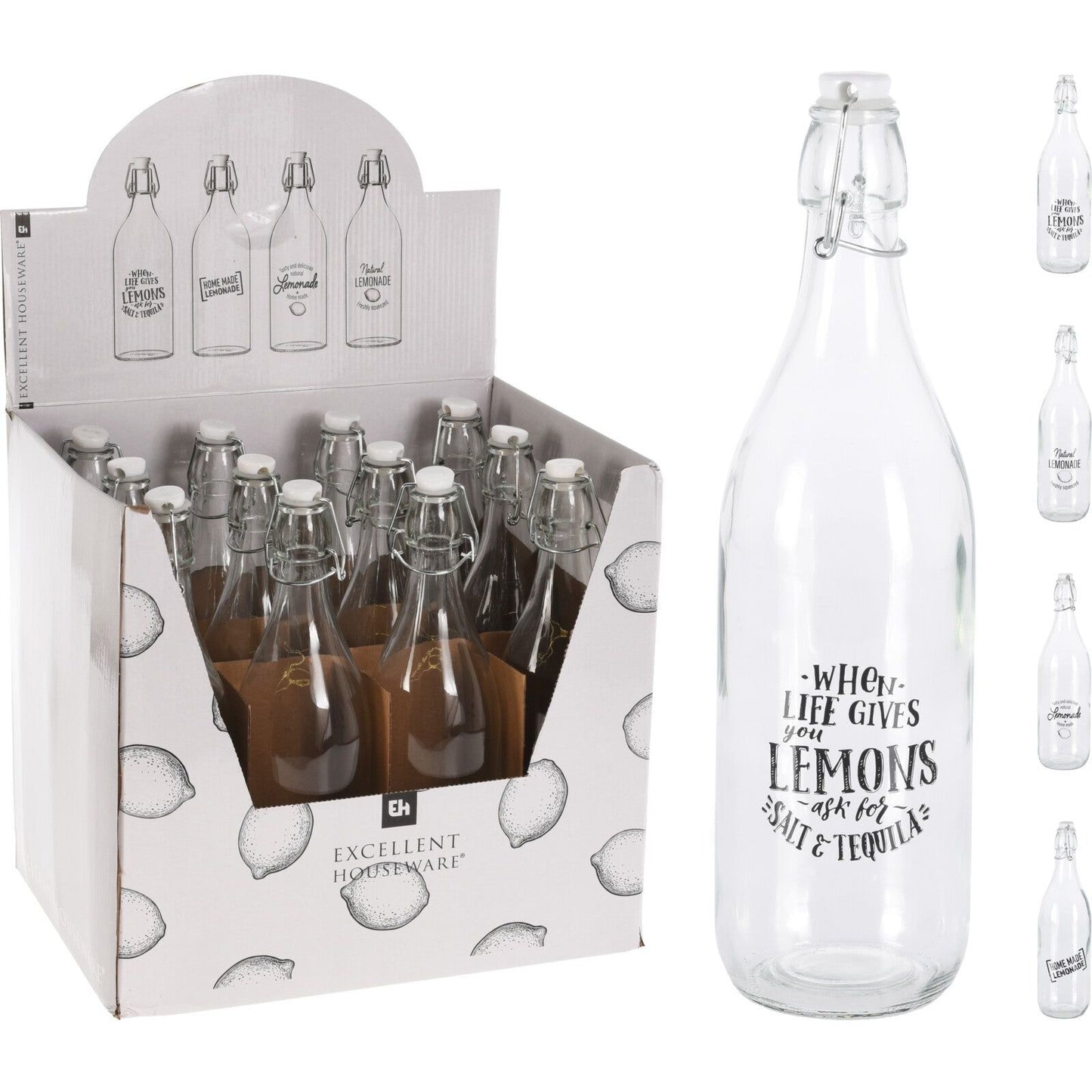 Flasche MIT Klammer 1 L 8 5 × 31 5 CM 4 Motive - tinkie.de