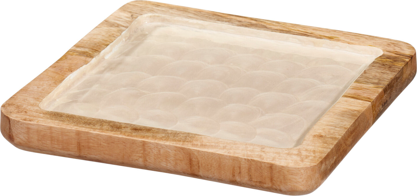 Quadratisches Serviertablett aus Mangoholz - Tinkie