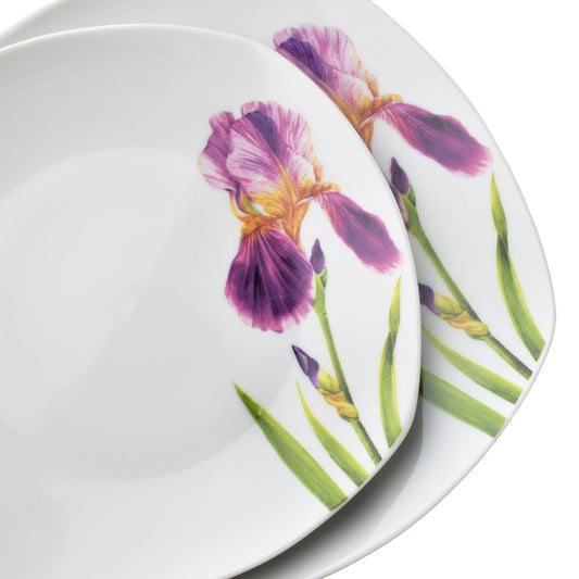 LEA IRIS 18-teiliges Geschirrset, Iris-Motiv, für 6 Personen – Detailansicht