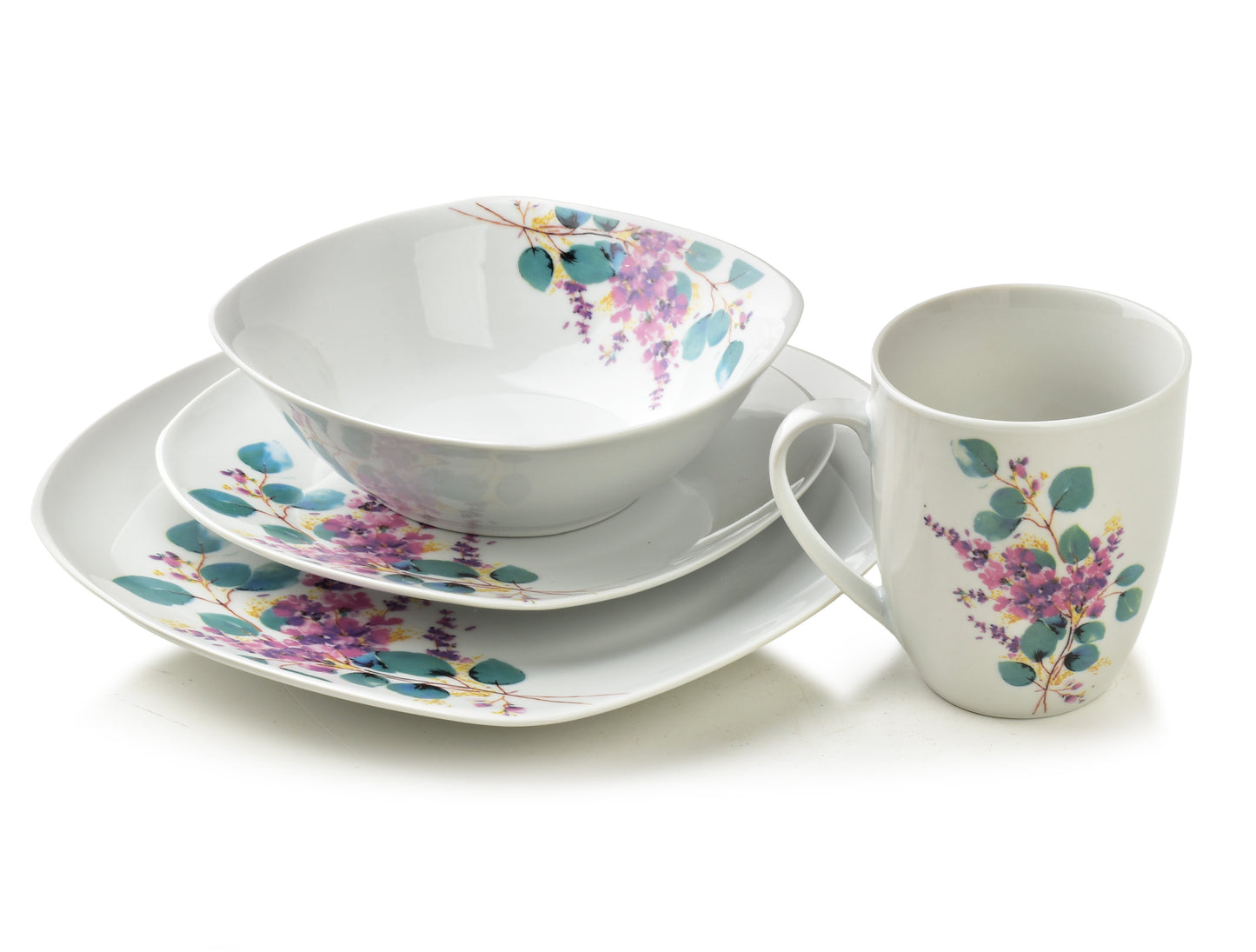 LEA Lavender 16 teiliges Geschirrset Tasse 370 ml / Schüssel 500 ml 17/19 5/25 5 cm - Tinkie