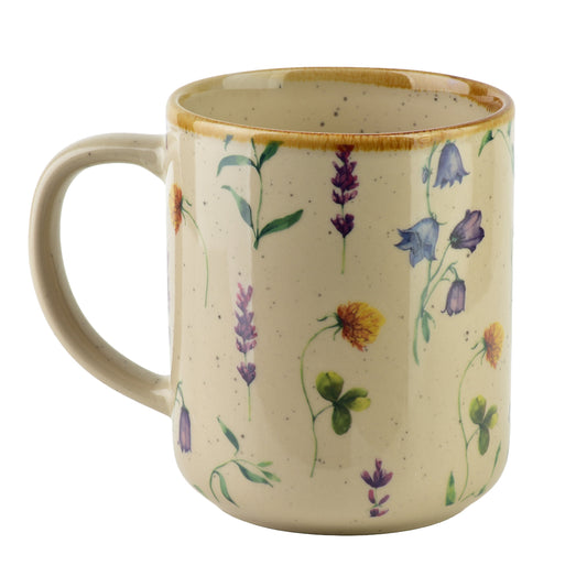 TOKKA Becher 400 ml, Blumenmuster mit Goldrand – Detailansicht