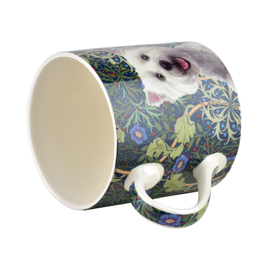 NOYA Becher mit Schlüsselanhänger, West Highland Terrier, botanisches Design – Detailansicht