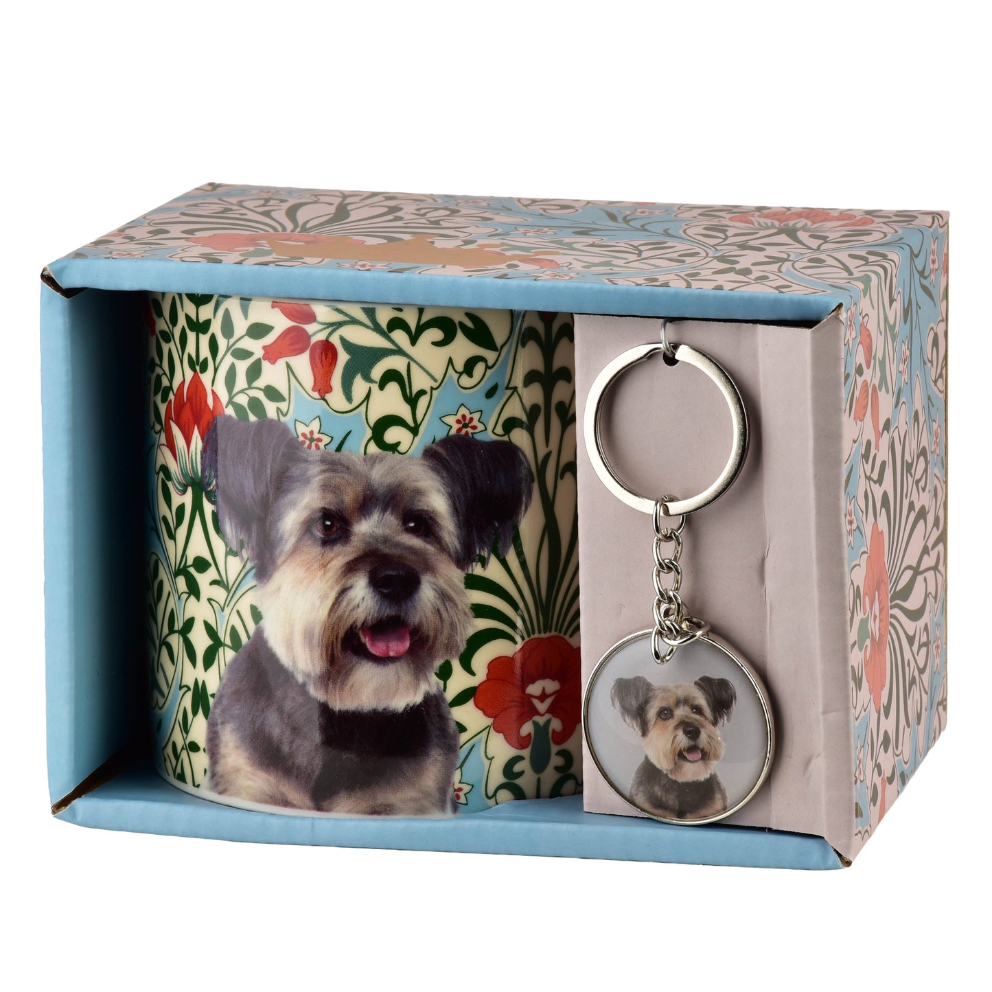 NOYA Becher mit Schlüsselanhänger 380 ml, Schnauzer – Seitenansicht