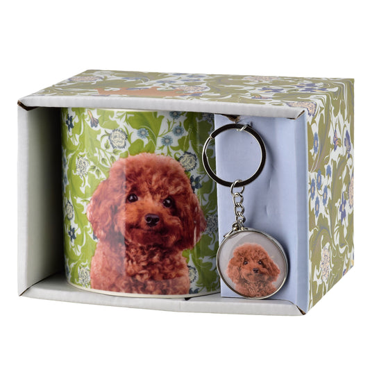 NOYA Becher mit Schlüsselanhänger 380 ml, Pudel-Motiv, Geschenkset – Detailansicht