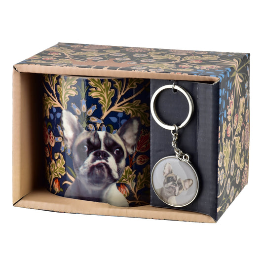 NOYA Becher mit Schlüsselanhänger, Französische Bulldogge, Geschenkbox – Detailansicht