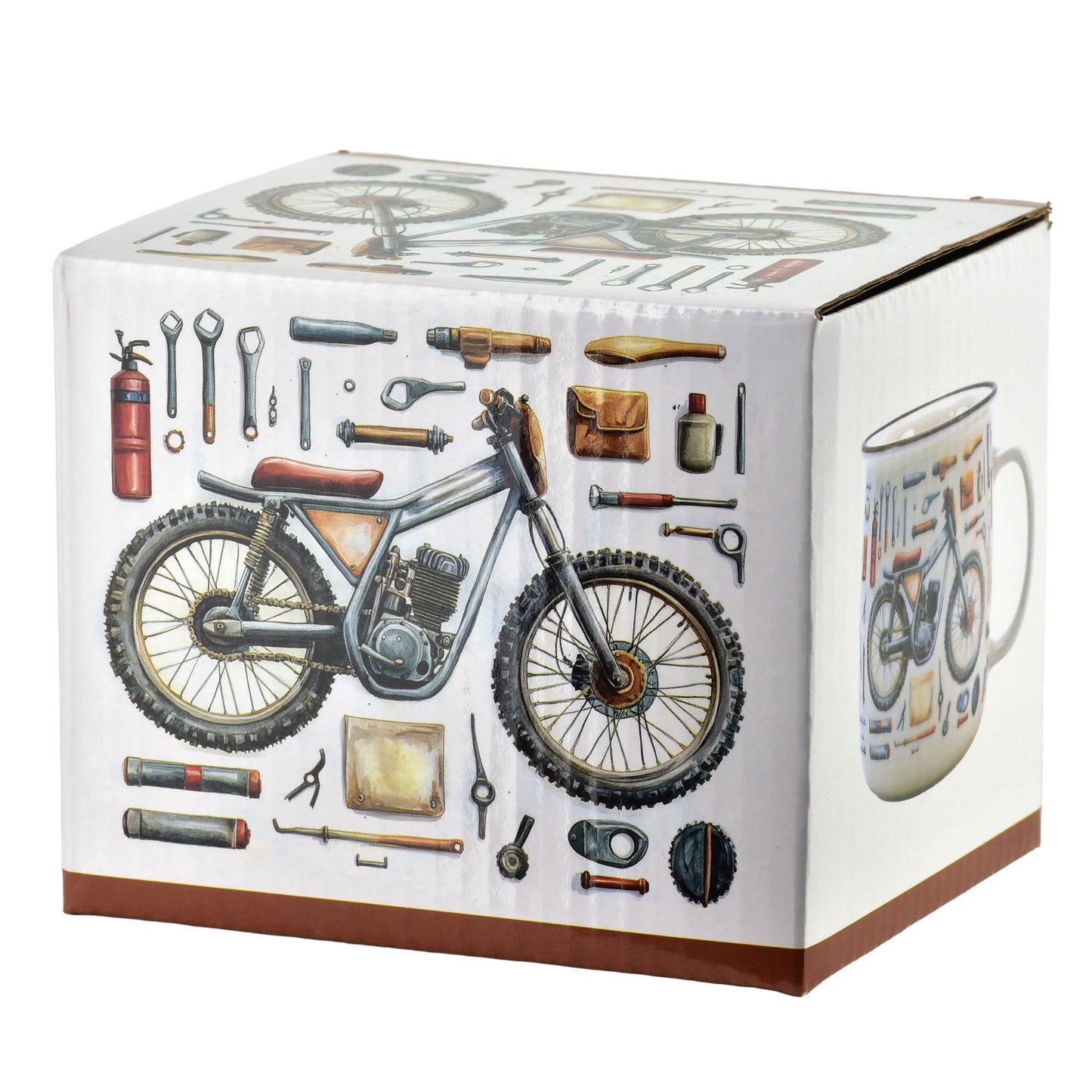 NORMAN Becher 450 ml, Motorrad-Motiv – in Verwendung