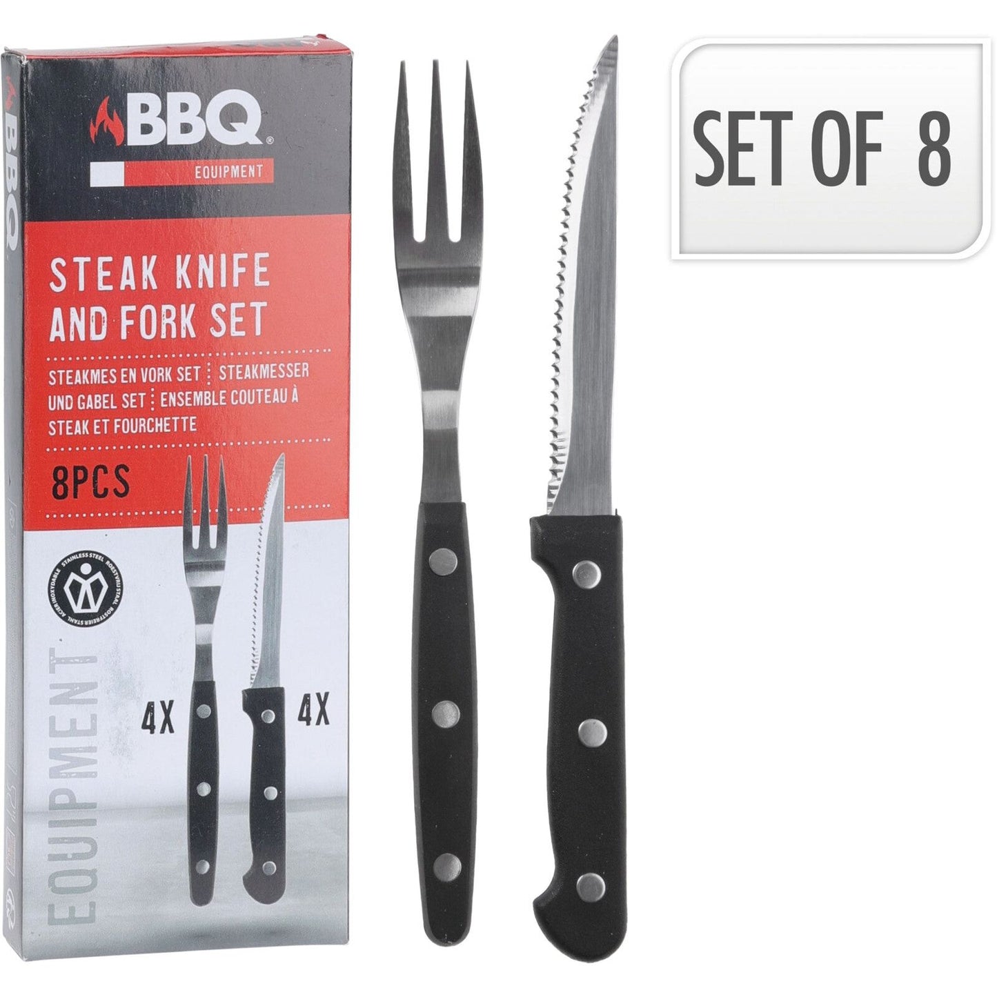 8 teiliges Steakmesser Gabel Set (Set für 4 Personen) - tinkie.de