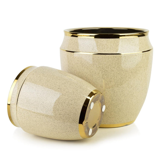 Neva Keramik-Übertopf Set (2-teilig) Gold & Beige - Tinkie