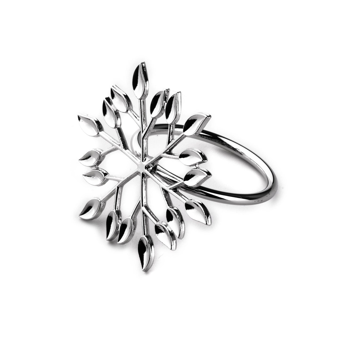 ADRIANNE Serviettenhalter mit silbernen Blättern aus Metall