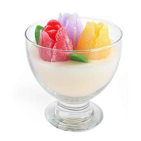 Kerze im Becher „tulipany“ aus Wachs cremefarben - tinkie.de