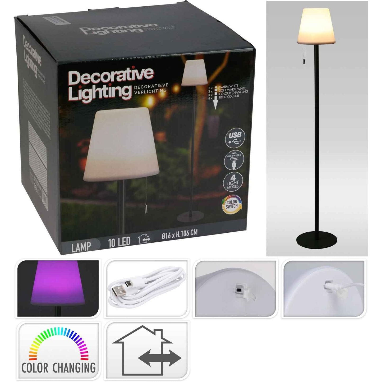 Farbwechselnde Lampe mattschwarz - tinkie.de