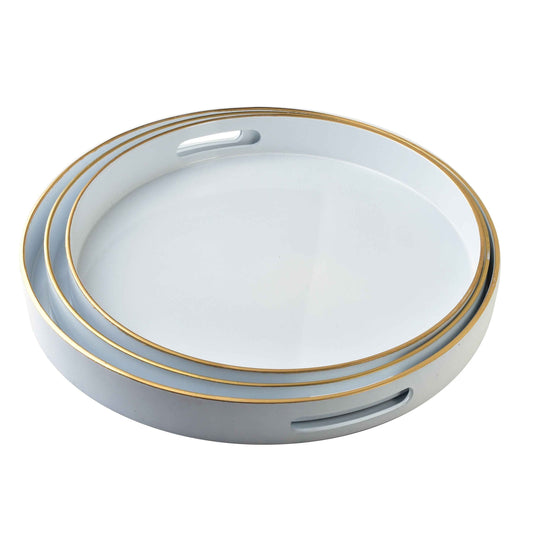 Blanche White Set mit 3 runden Dekotabletts - tinkie.de