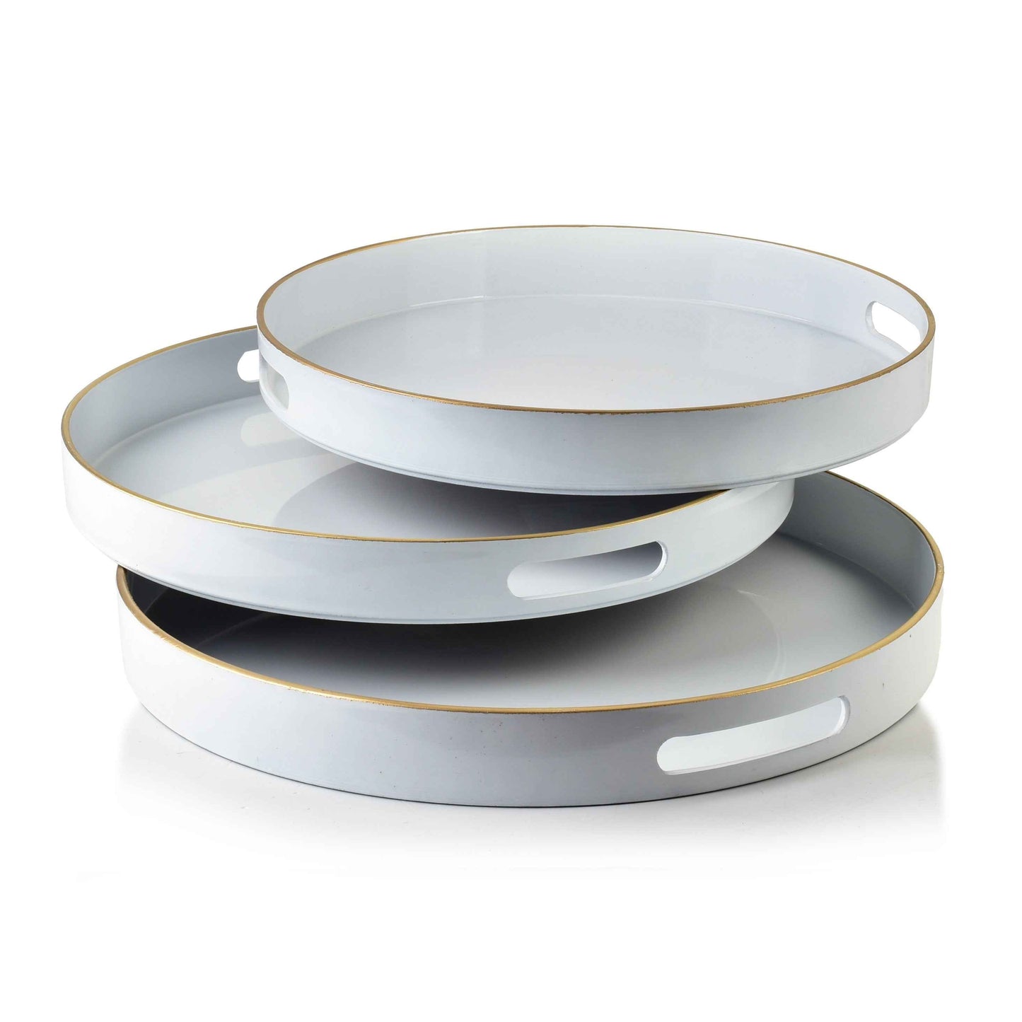 Blanche White Set mit 3 runden Dekotabletts - tinkie.de