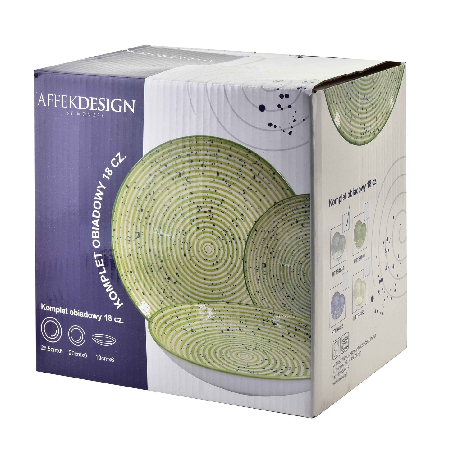 Stripes Green 18 teiliges Geschirrset 27/19/20 cm Schüssel 550 ml - tinkie.de