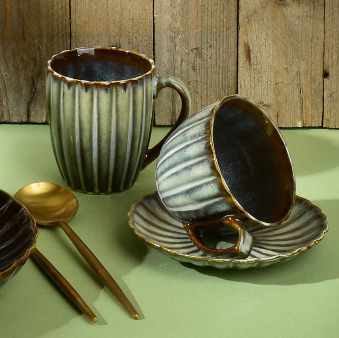 Evie Green Tasse mit Untertasse 300 ml - tinkie.de