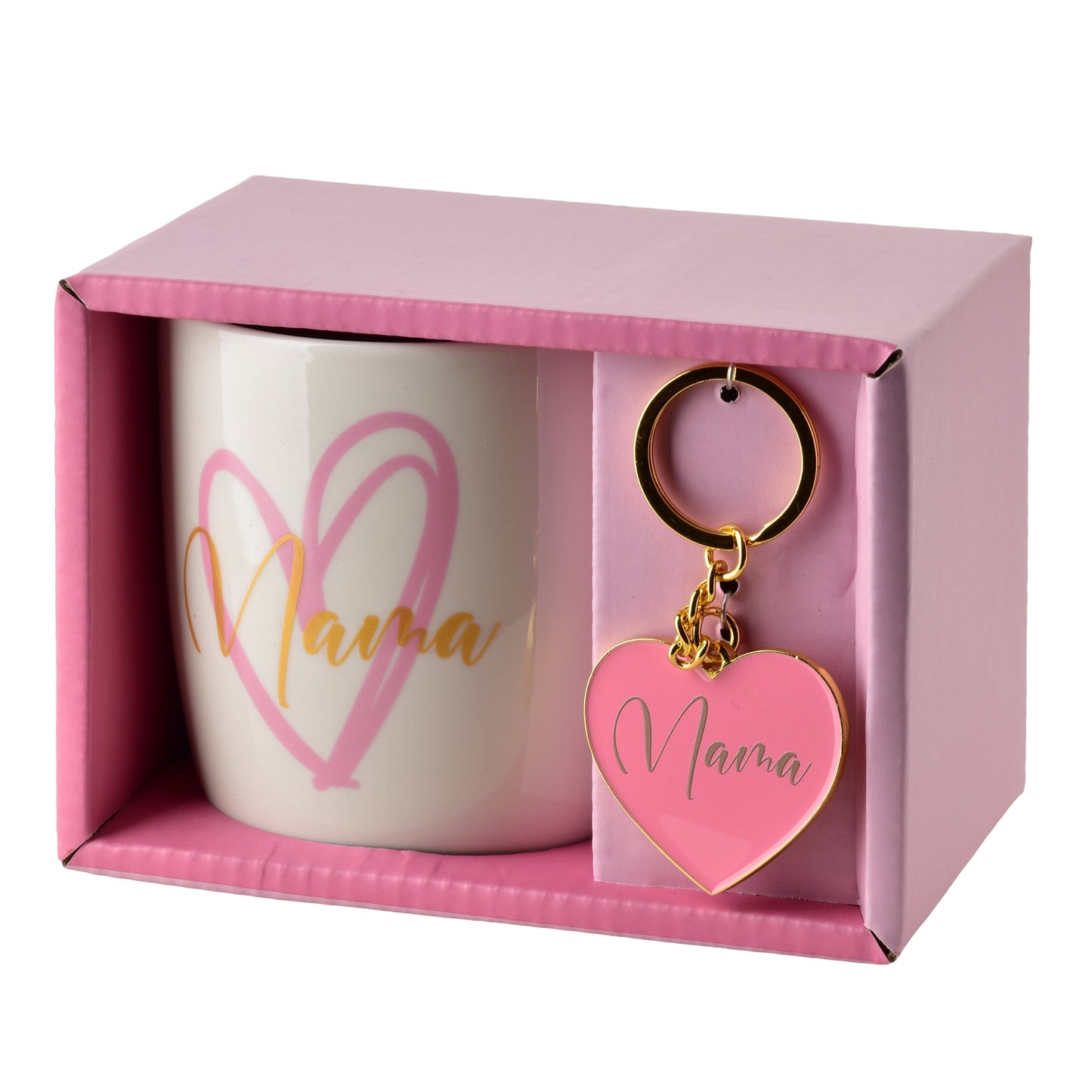 MAMA Tasse mit Schlüsselanhänger 350 ml, Herzmotiv – Detailansicht