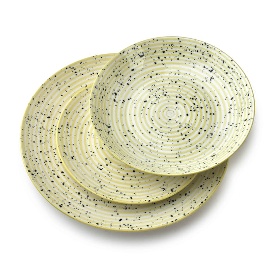 Stripes Beige 18 teiliges Geschirrset 27/19/20 cm Schüssel 550 ml - tinkie.de