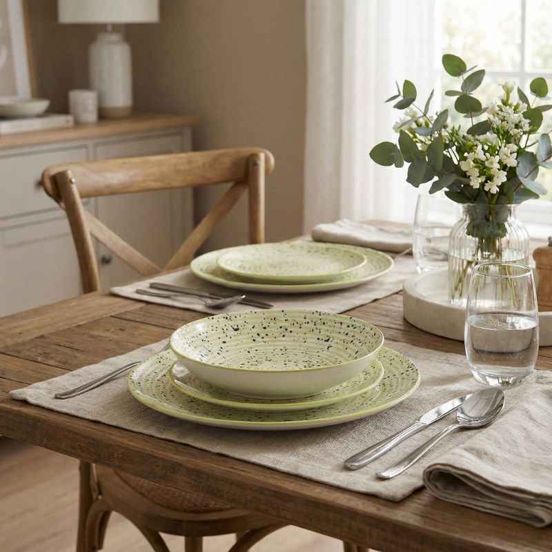 Stripes Beige 18 teiliges Geschirrset 27/19/20 cm Schüssel 550 ml - tinkie.de
