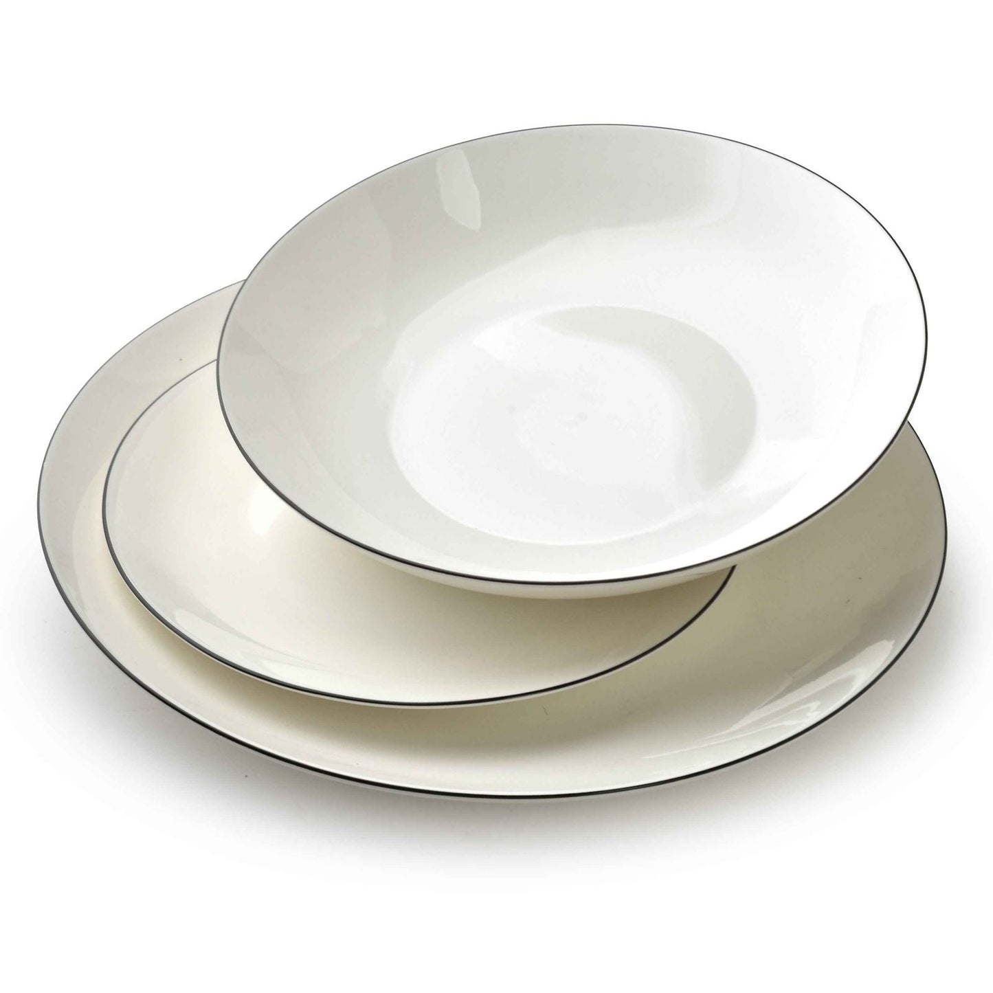 LEA Simple 18 teiliges Geschirrset mit schwarzem Streifen - tinkie.de