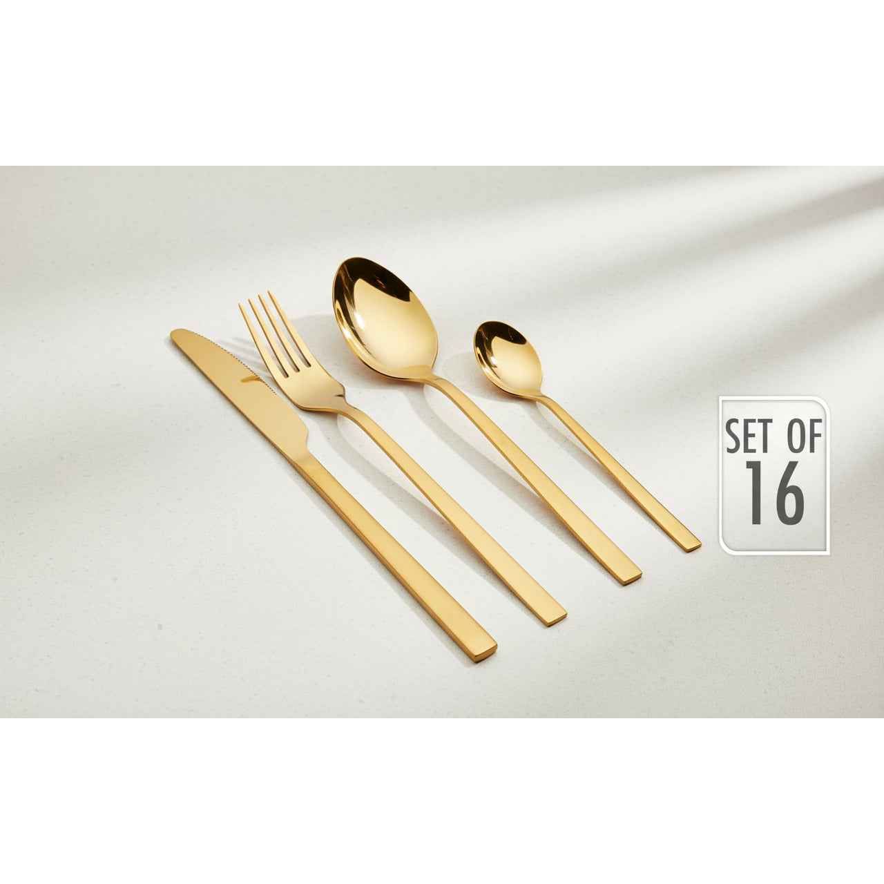 16 teiliges Besteckset in Goldfarbe - tinkie.de