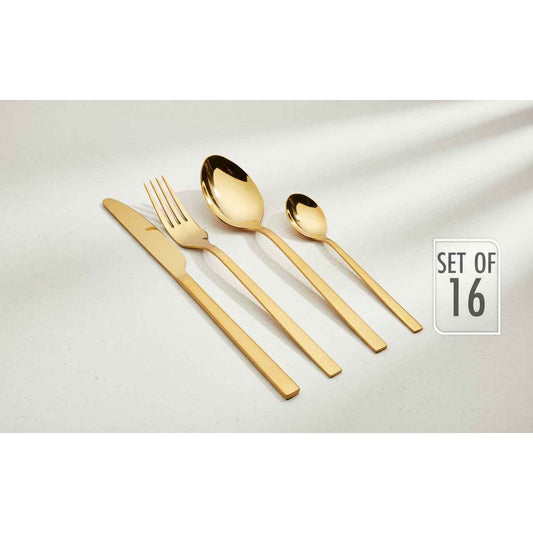 16 teiliges Besteckset in Goldfarbe - tinkie.de