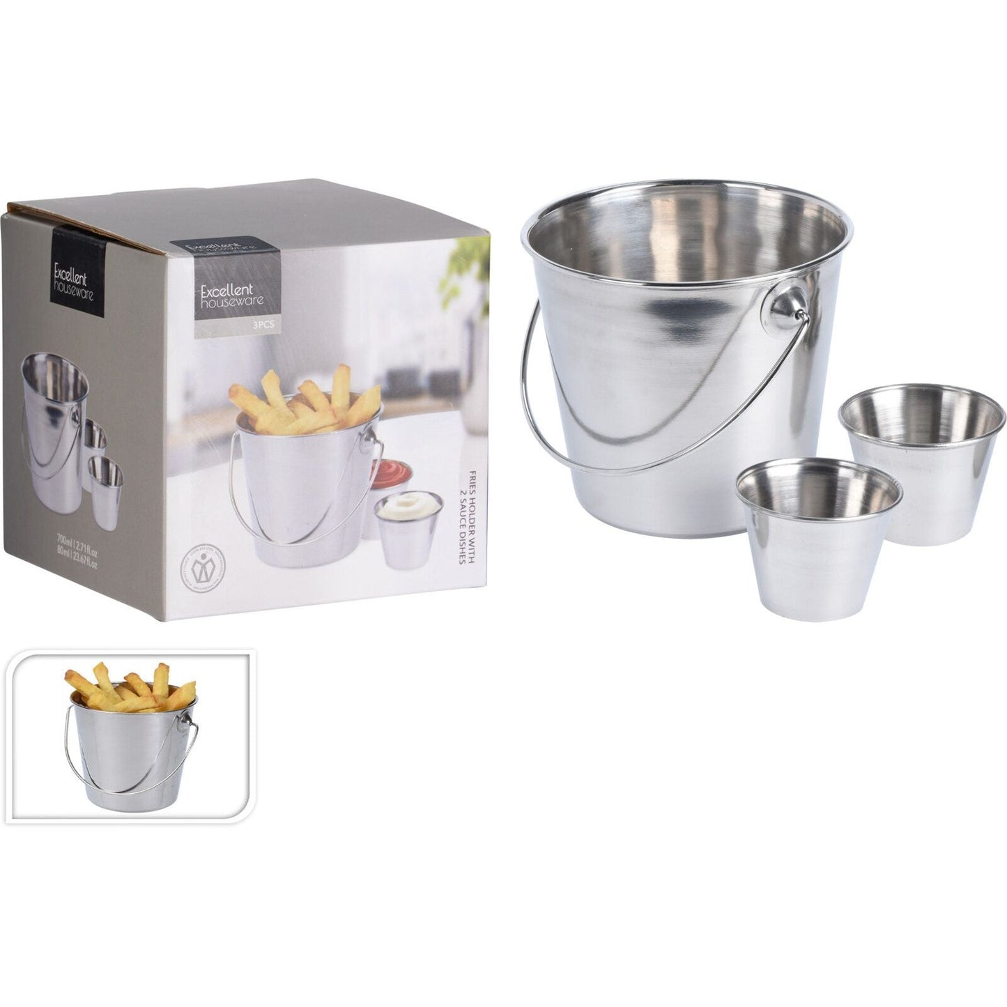 3 teiliges Set zum Servieren von Pommes frites - tinkie.de