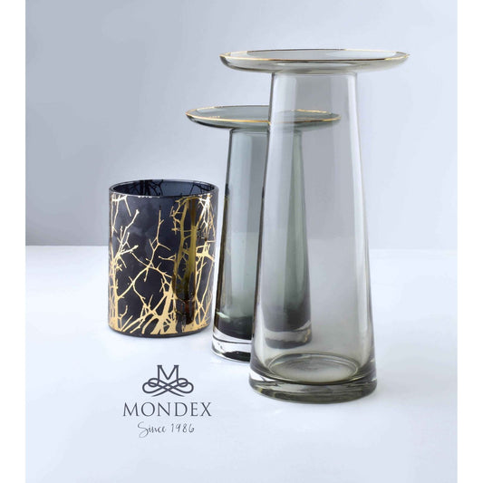 Serenite Vase mit Rand grau