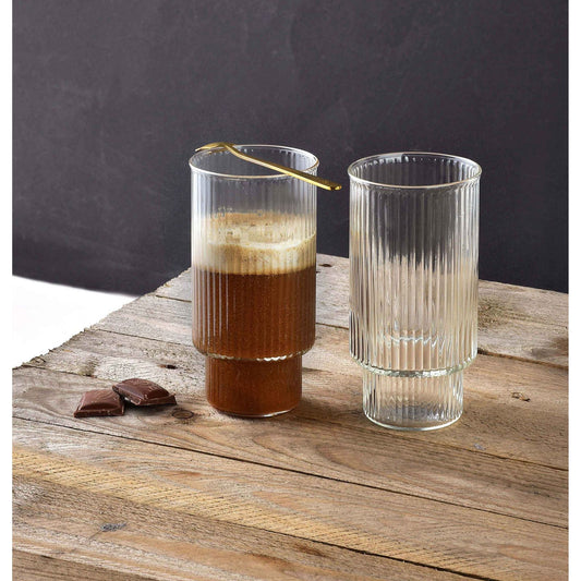 Ella Stripes Set mit 4 Gläsern (400 ml) aus Borosilikatglas - tinkie.de