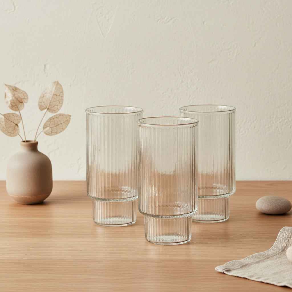Ella Stripes Set mit 4 Gläsern (400 ml) aus Borosilikatglas - tinkie.de