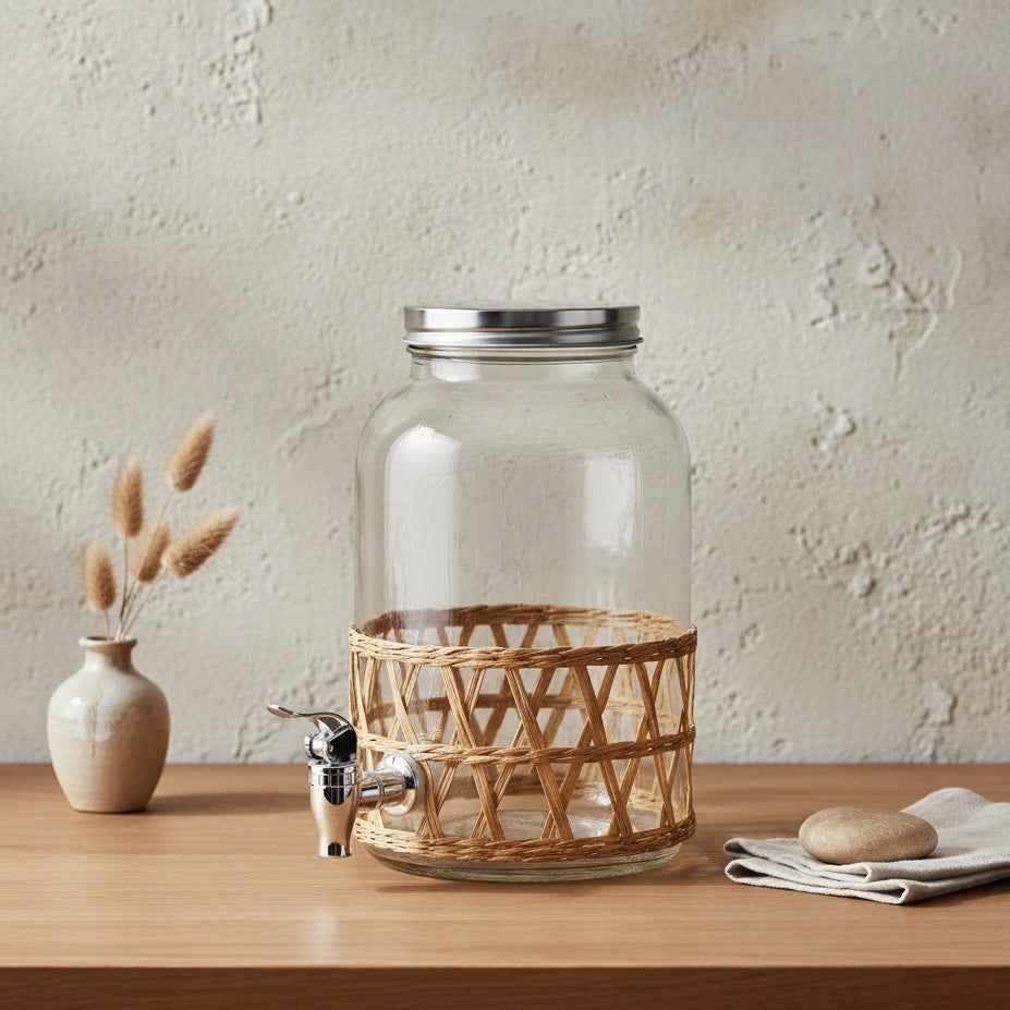 Modern Kitchen Glasbehälter mit Ausguss 3 5 l geflochten - tinkie.de