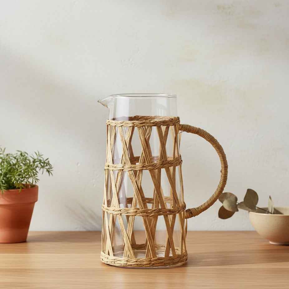 Modern Kitchen Glaskanne 1 1 l mit Boho Flechtmuster - tinkie.de