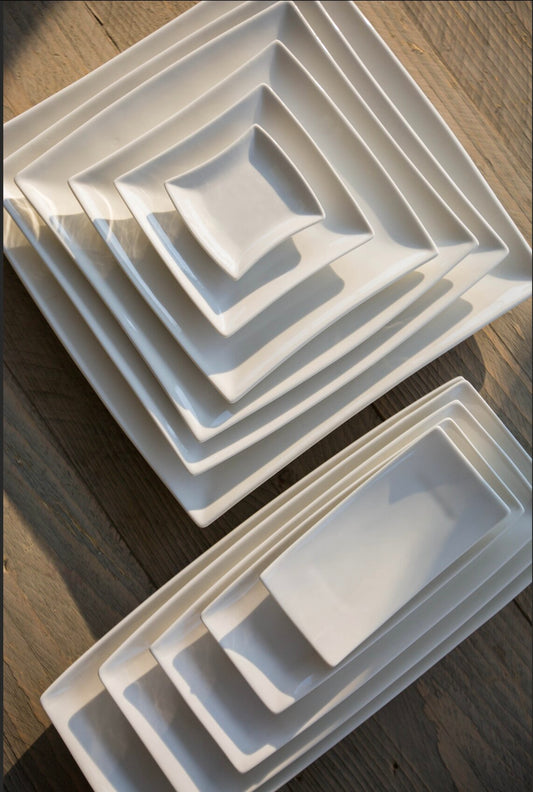 Avantgarde Porzellan Teller Quadratisch Set 6 Stück