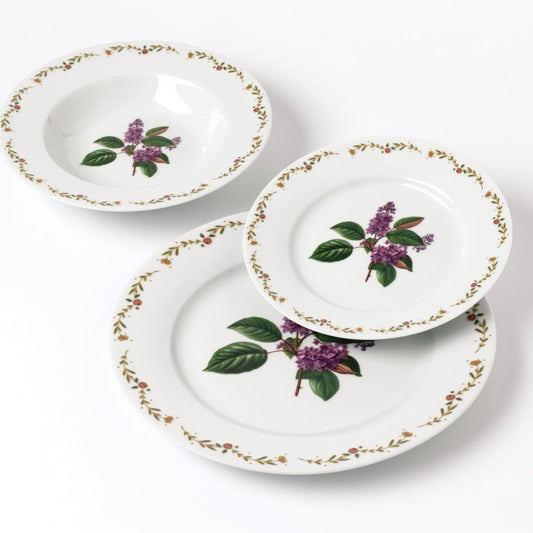 LEA Lilac 18 teiliges Geschirrset 21 8 cm/19 2 cm/27 cm Suppenteller 220 ml - tinkie.de