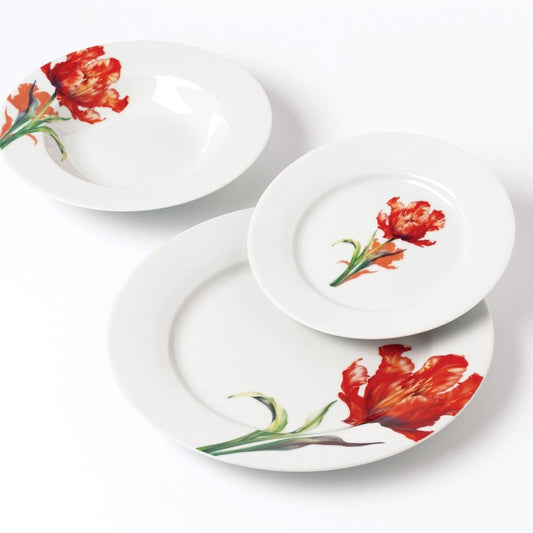 LEA Tulip 18 teiliges Geschirrset 21 8 cm/19 2 cm/27 cm Suppenteller 220 ml - tinkie.de