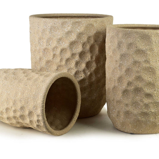 Neva Keramik-Übertopf Set (3-teilig) Beige & Sand-Optik - tinkie.de