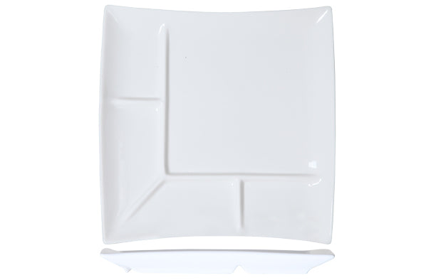 Fondue Teller weiß aus Porzellan