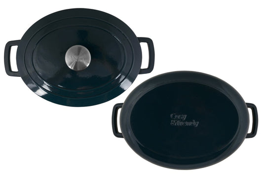 Fontestic Kochtopf Green Heron oval aus hochwertigem Gusseisen mit Deckel - Kochtopf - tinkie.de