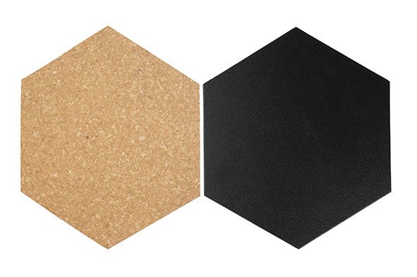 HEXAGON Wandtafel 4X Kreidetafel 3X Korken Inkl. Kreidemarker und Stecknadel - Wandtafel - tinkie.de