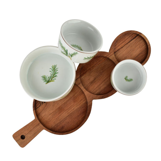 Modern Kitchen Schneidebrett mit 3 Schalen ( ) – Rosmarin