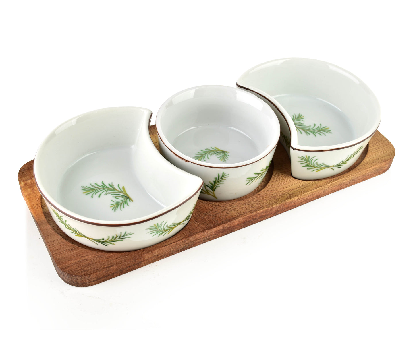 Modern Kitchen Schneidebrett mit 3 Schalen / () ml + ml Rosmarin - Tinkie