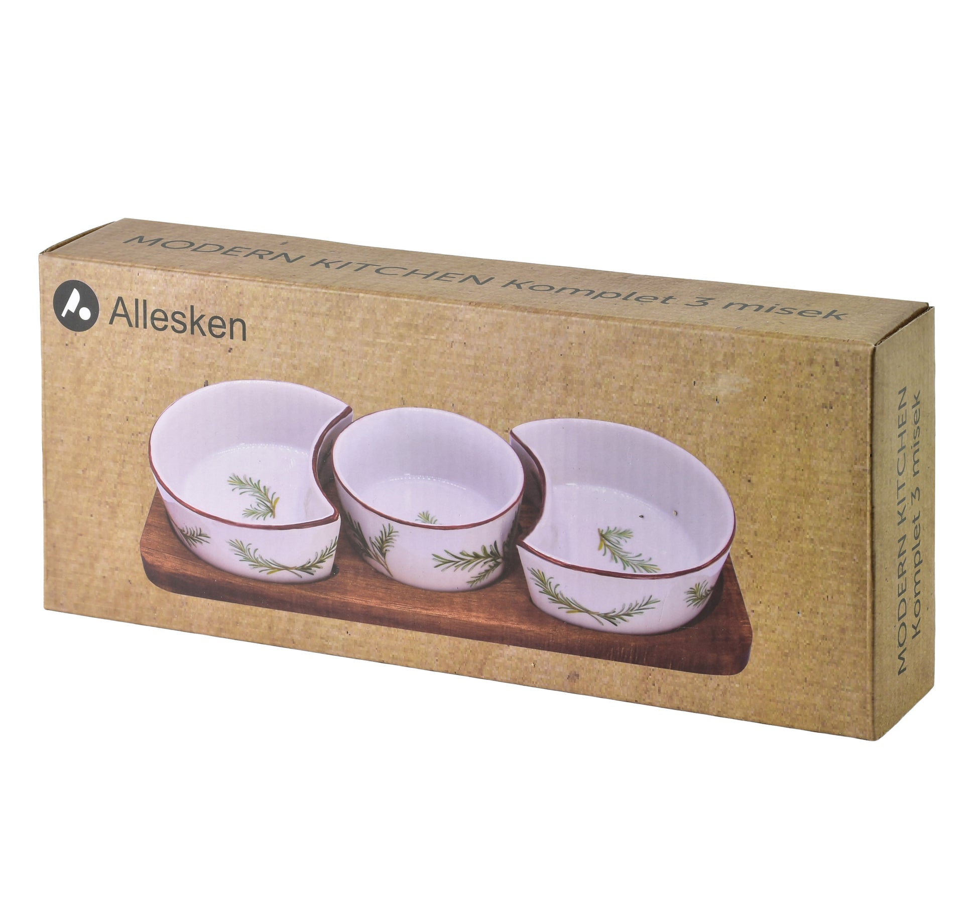 Modern Kitchen Schneidebrett mit 3 Schalen / () ml + ml Rosmarin - Tinkie