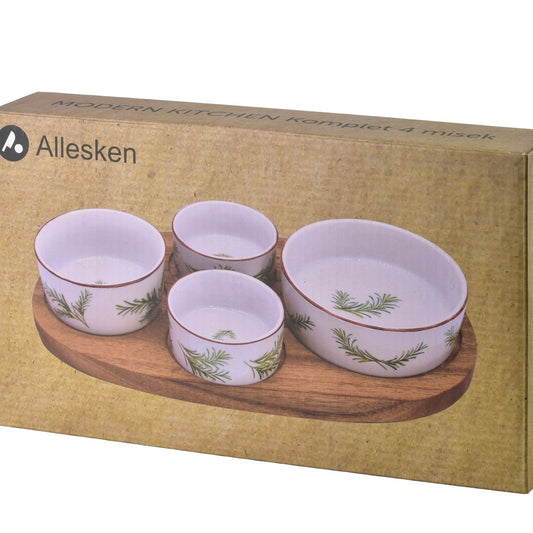 Modern Kitchen Schneidebrett mit 4 Schalen x 4 cm () Rosmarin 160 ml / 120 ml / ml - Tinkie