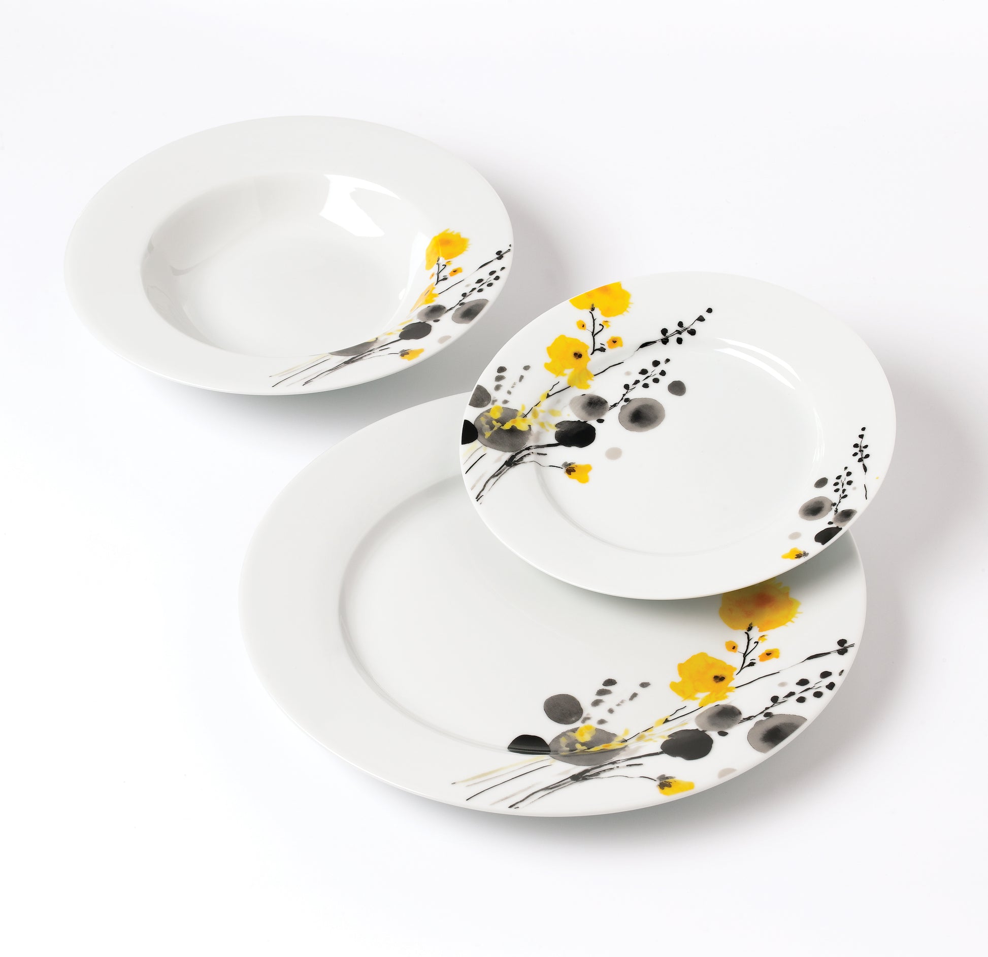 LEA Yellow 18 teiliges Geschirrset 21 8 cm/19 2 cm/27 cm Suppenteller 220 ml - Tinkie